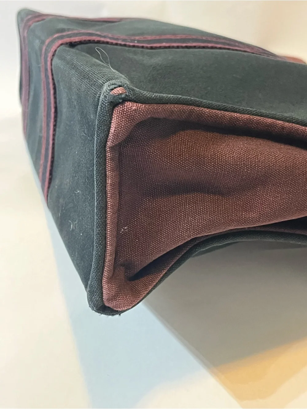 Hermès Fourre Tout MM Tote | Rare Burgundy + Black Canvas | Auth | Made in 🇫🇷
